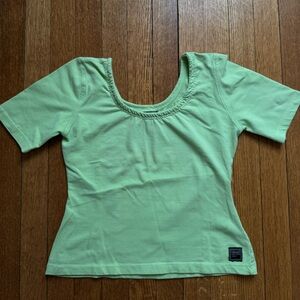 Dead stock vintage Versace jeans couture pastel green tee shirt